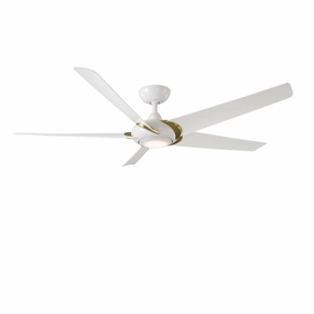 Lucid 62"Ceiling Fan Soft Brass Arms/Matte White cool breeze fans for quiet operation