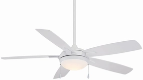 Lun-Aire 54" Ceiling Fan White whisper-quiet fans for bedrooms and offices