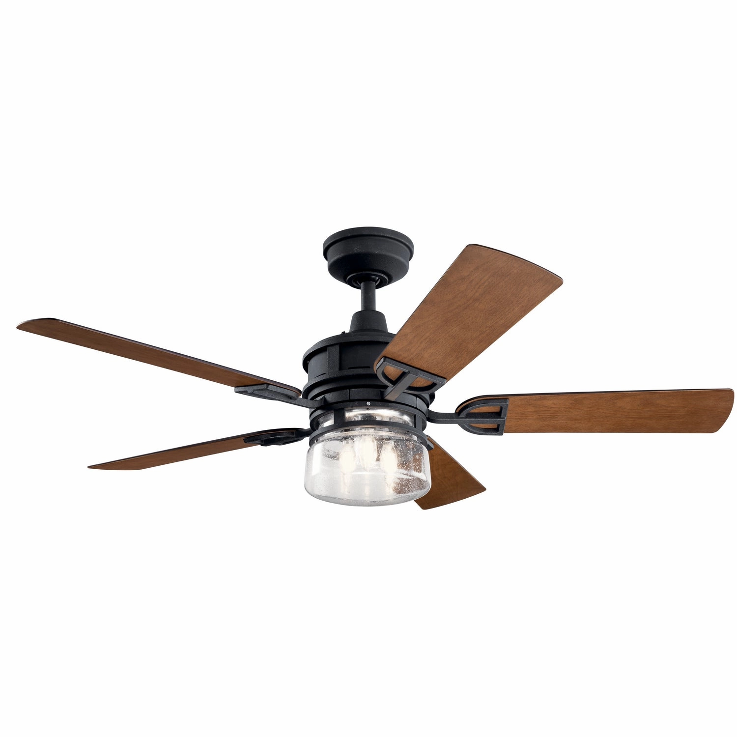 Lyndon 52"Ceiling Fan Distressed Black home fans with built-in timer settings