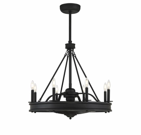 Lyon Eight Light Fan D'lier Matte Black energy-efficient fans for everyday cooling