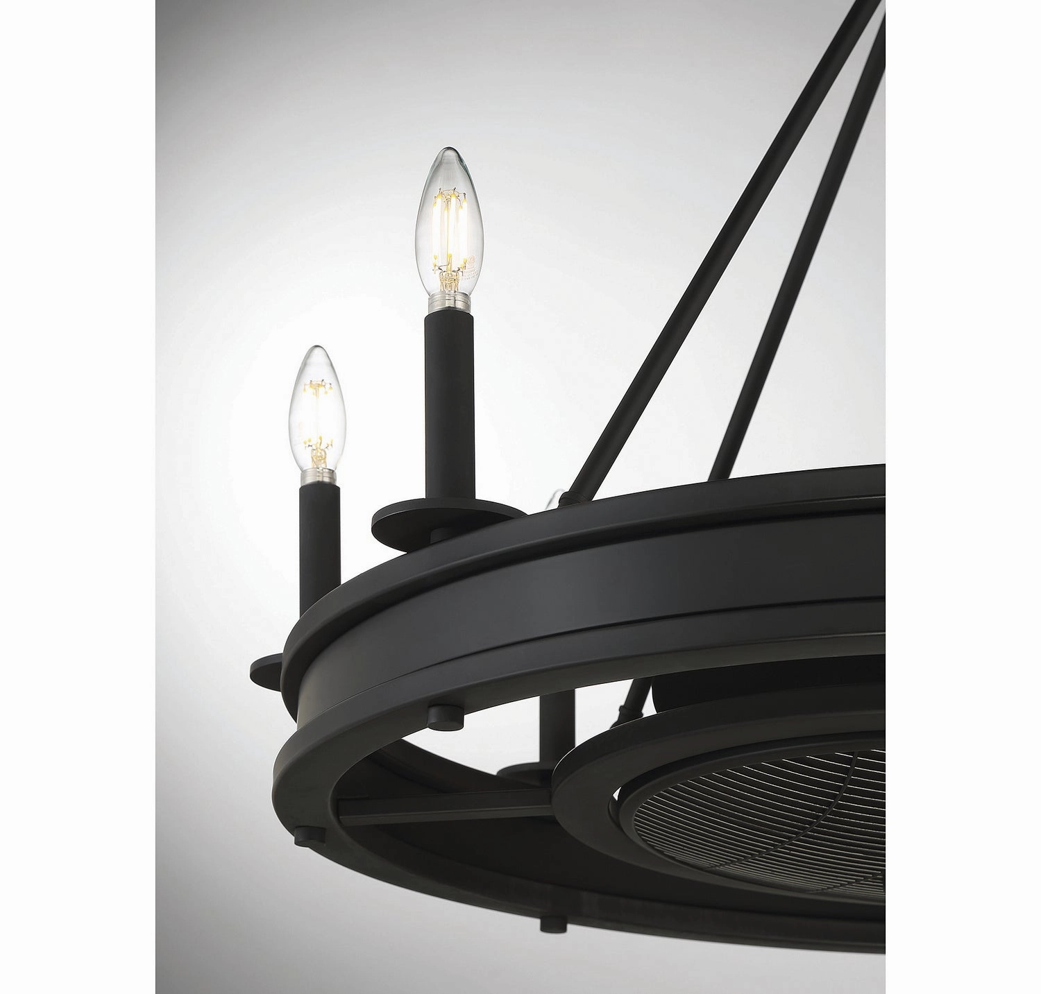 Lyon Eight Light Fan D'lier Matte Black