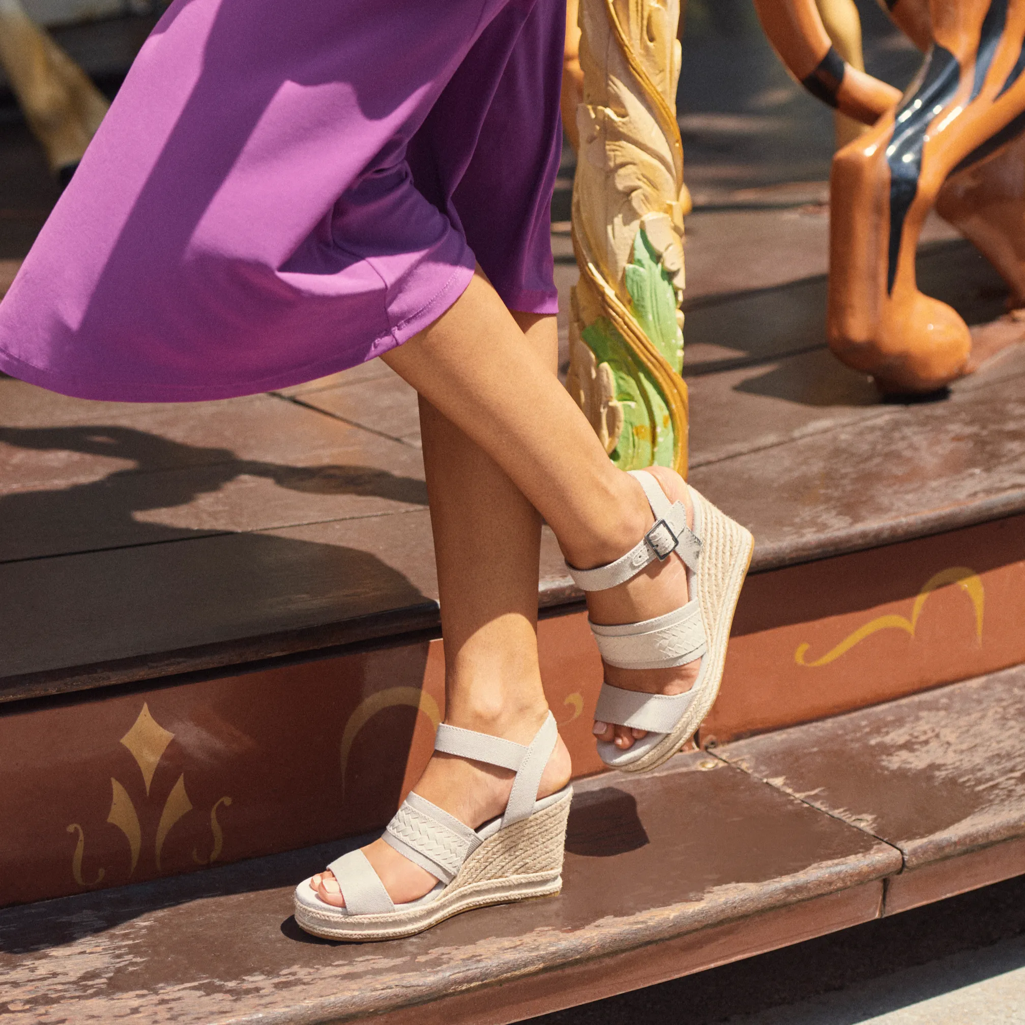 Madelyn Grey Wedge Sandal