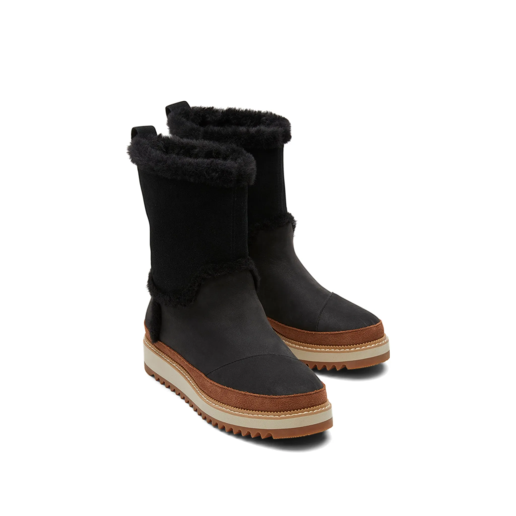 Makenna Black Faux Fur Boot