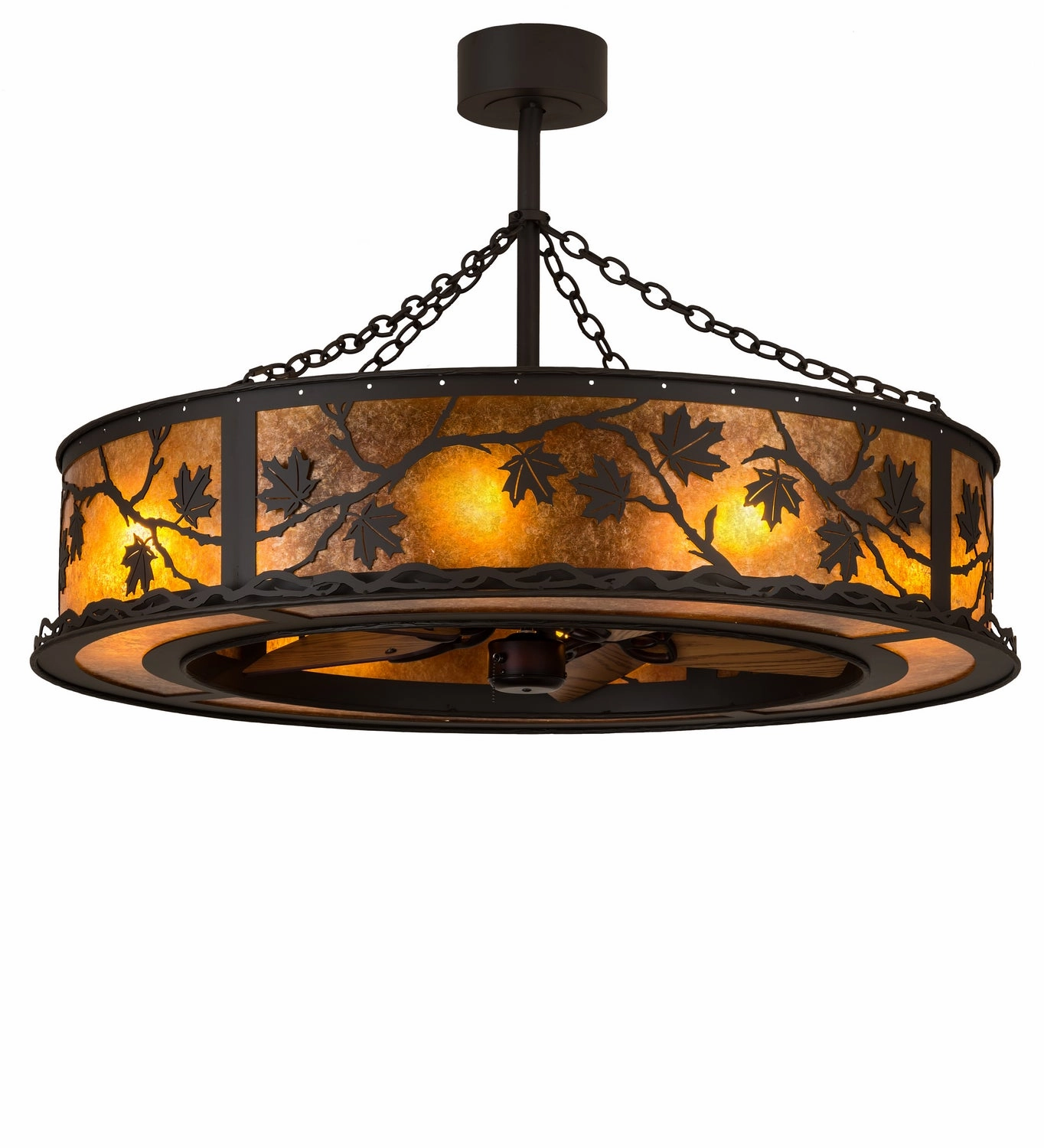 Maple Leaf Eight Light Chandel-Air quiet small fans for desk or nightstand