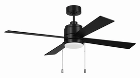 McCoy 52 4 Blade with Pull Chains 52"Ceiling Fan Flat Black stylish medium fans for contemporary homes
