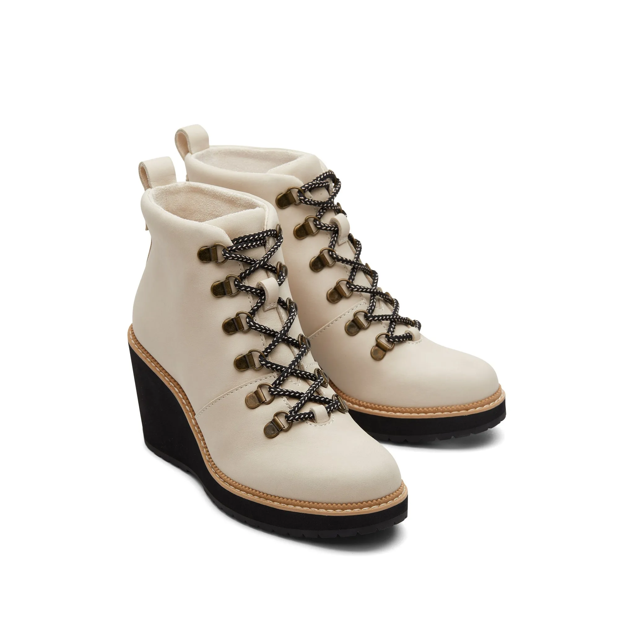 Melrose Beige Water Resistant Lace-Up Wedge Boot