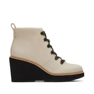 Melrose Beige Water Resistant Lace-Up Wedge Boot