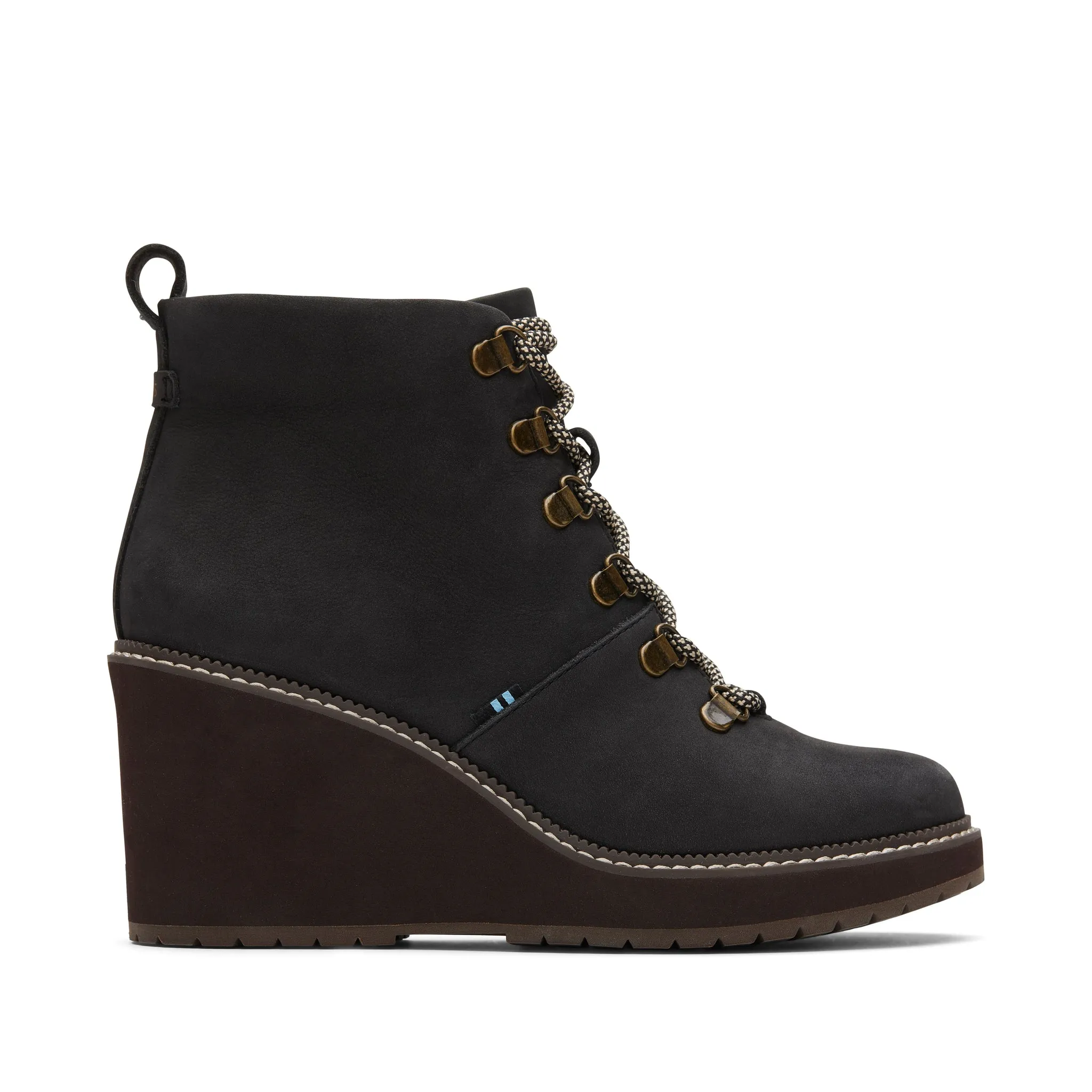 Melrose Black Water Resistant Lace-Up Wedge Boot