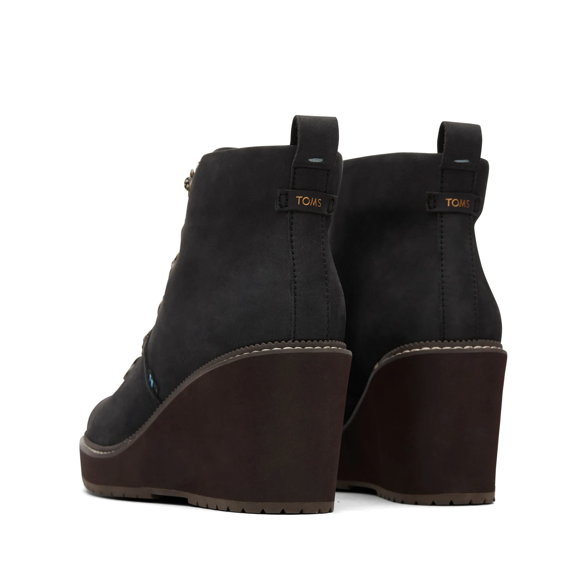 Melrose Black Water Resistant Lace-Up Wedge Boot