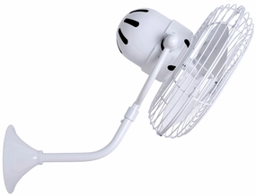 Michelle Parede 19"Wall Fan Gloss White quiet small fans for desk or nightstand