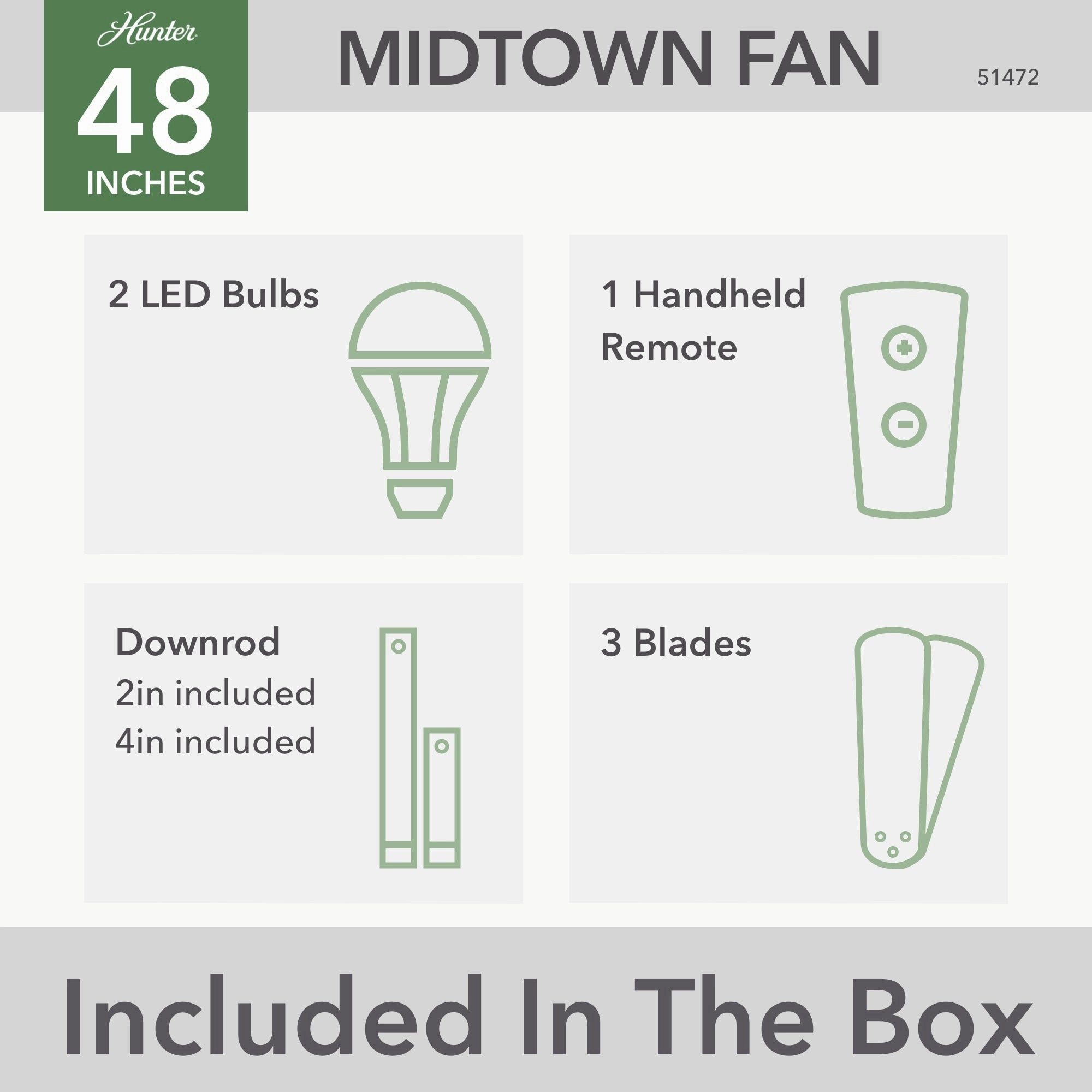 Midtown 48"Ceiling Fan Matte Black