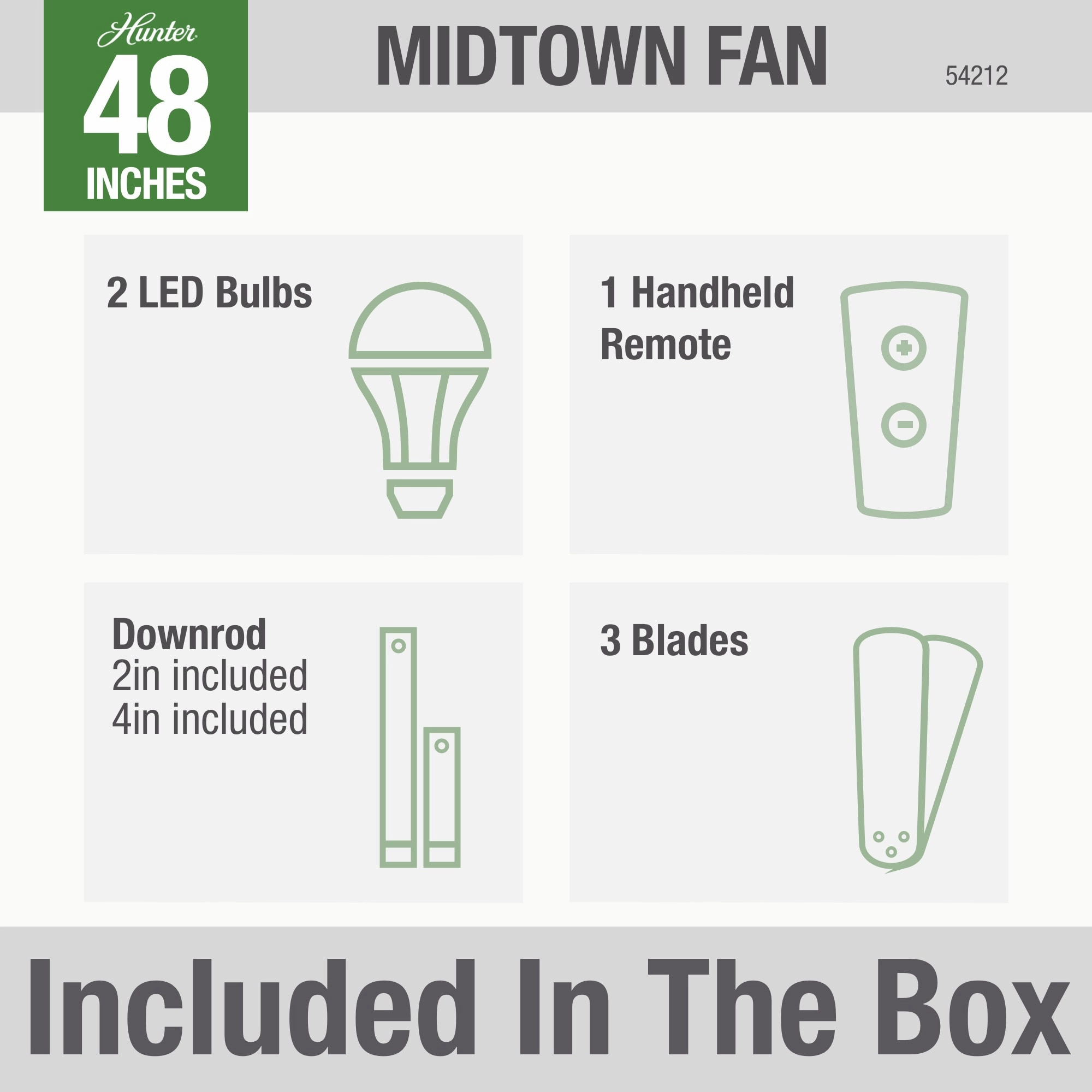 Midtown 48"Ceiling Fan Matte Nickel