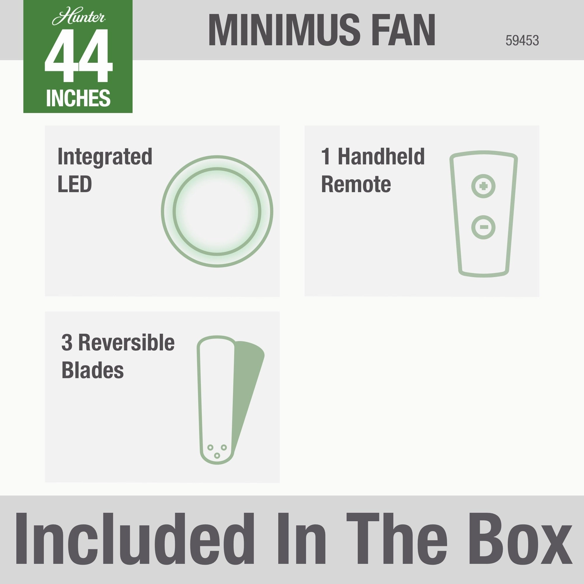 Minimus 44"Ceiling Fan Matte Black