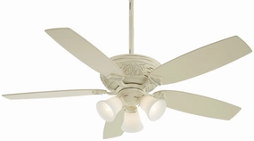 Minka Aire Classica 54" Gallery Edition Ceiling Fan in Provencal Blanc with LED and Remote Control Modern ceiling fan for home cooling
