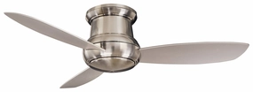 Minka Aire Concept II Wet LED 52" Flushmount Outdoor Ceiling Fan with 14W Led light and Wall Control Modern ceiling fan for home cooling
