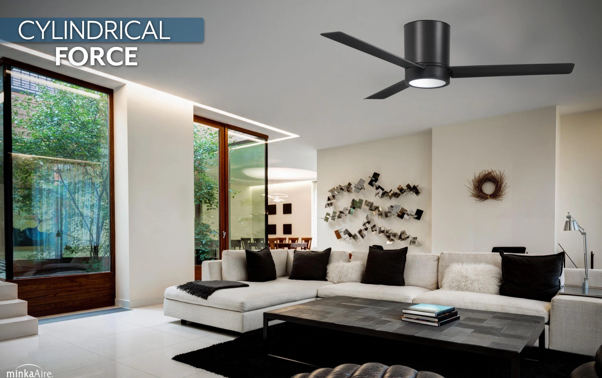 Minka Aire Roto Flush 52" Ceiling Fan with 20W LED Dimmable Light and Remote Control