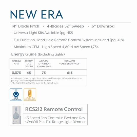 Minka New Era 52" Ceiling Fan with Remote Control