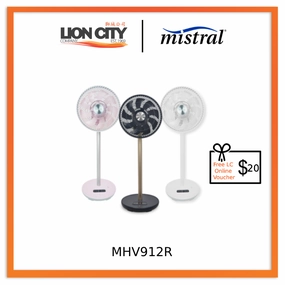 Mistral 12" High Velocity Stand Fan with Remote Control MHV912R standard all-purpose electric cooling fans