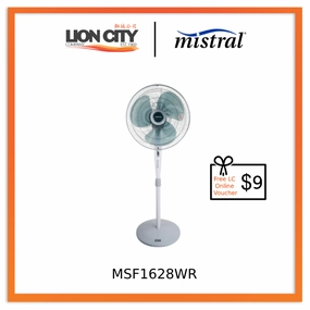 Mistral MSF1628WR 16 Inch Stand Fan W/Remote - Black, 2yr Full Warranty * Free $9 LC Online Voucher standard all-purpose electric cooling fans