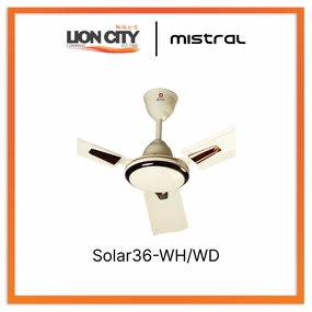 Mistral Solar36-WH/WD Ceiling Fan-36", Huggger, 24W LED White standard all-purpose electric cooling fans