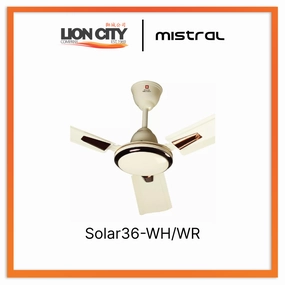 Mistral Solar36-WH/WR Ceiling Fan-36", Huggger, 24W LED White standard all-purpose electric cooling fans
