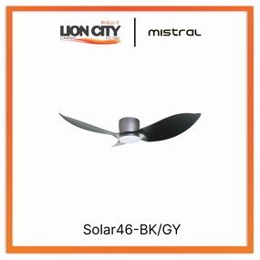 MISTRAL Solar46-BK/GY Ceiling Fan-46" Huggger 24W LED standard all-purpose electric cooling fans