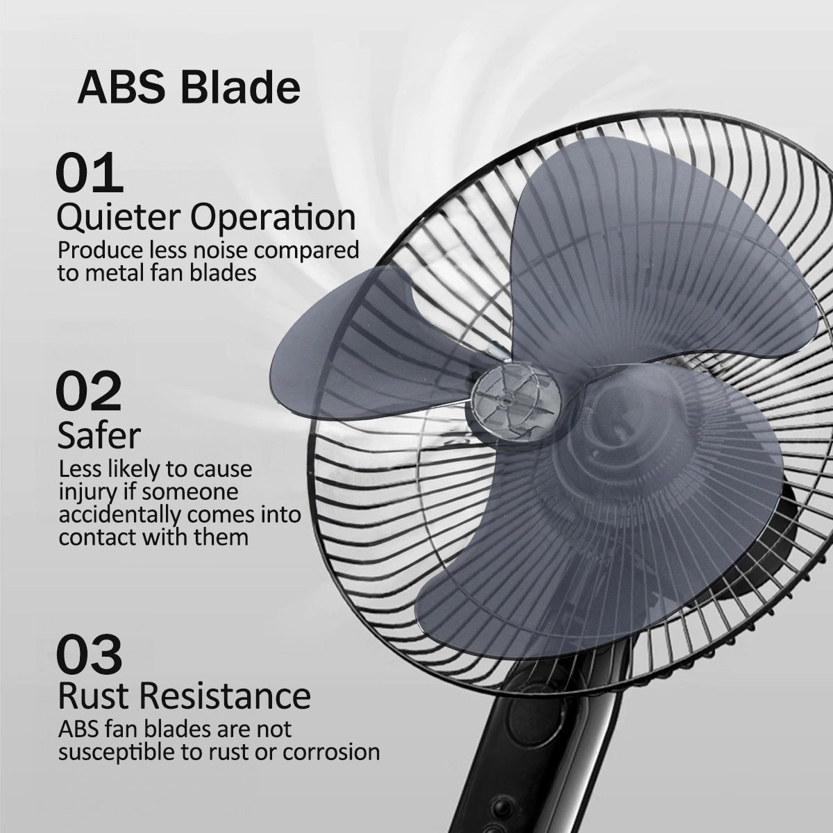 MyChoice 16" Stand Fan  Adjustable Height, Oscillation, Powerful, Quiet, Energy-efficient Cooling, Home/Office, 3-Speed, black, MC40
