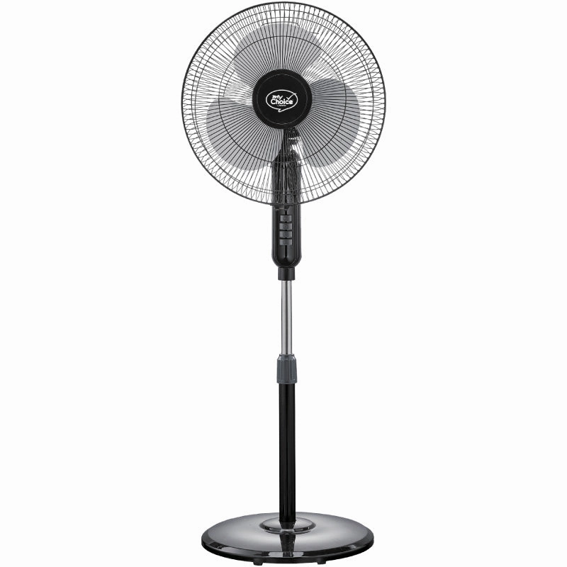 MyChoice 16" Stand Fan  Adjustable Height, Oscillation, Powerful, Quiet, Energy-efficient Cooling, Home/Office, 3-Speed, black, MC40 standing and wall fan combo for airflow control