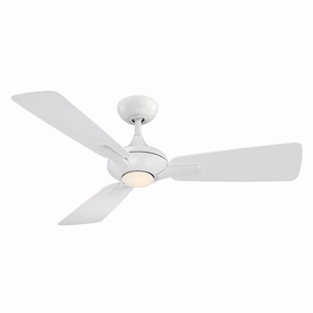 Mykonos 52"Ceiling Fan Matte White weatherproof fans for outdoor environments