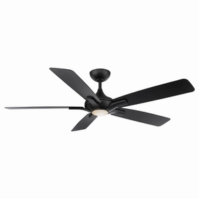 Mykonos 5 60"Ceiling Fan Matte Black weatherproof fans for outdoor environments