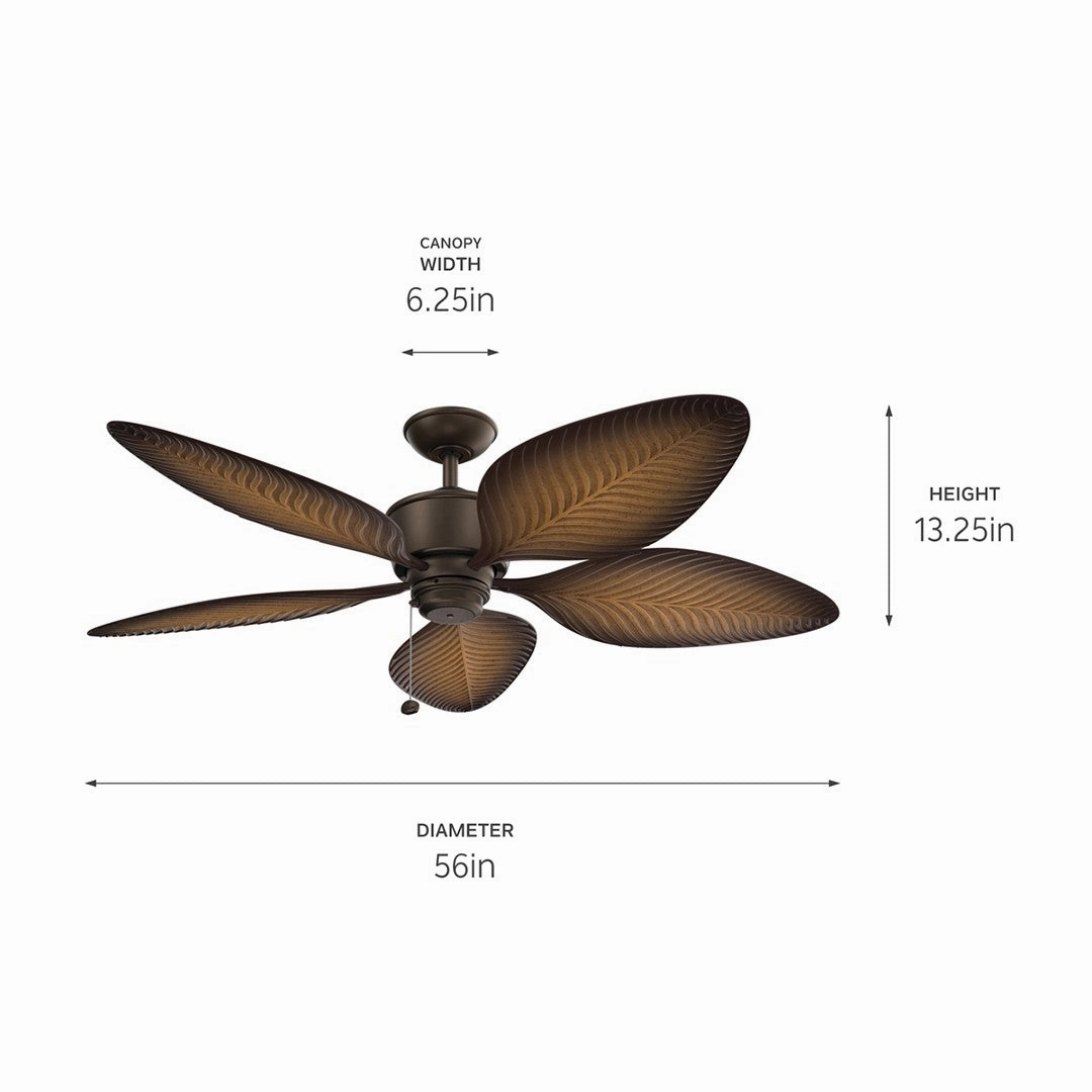 Nani 56"Ceiling Fan Satin Natural Bronze