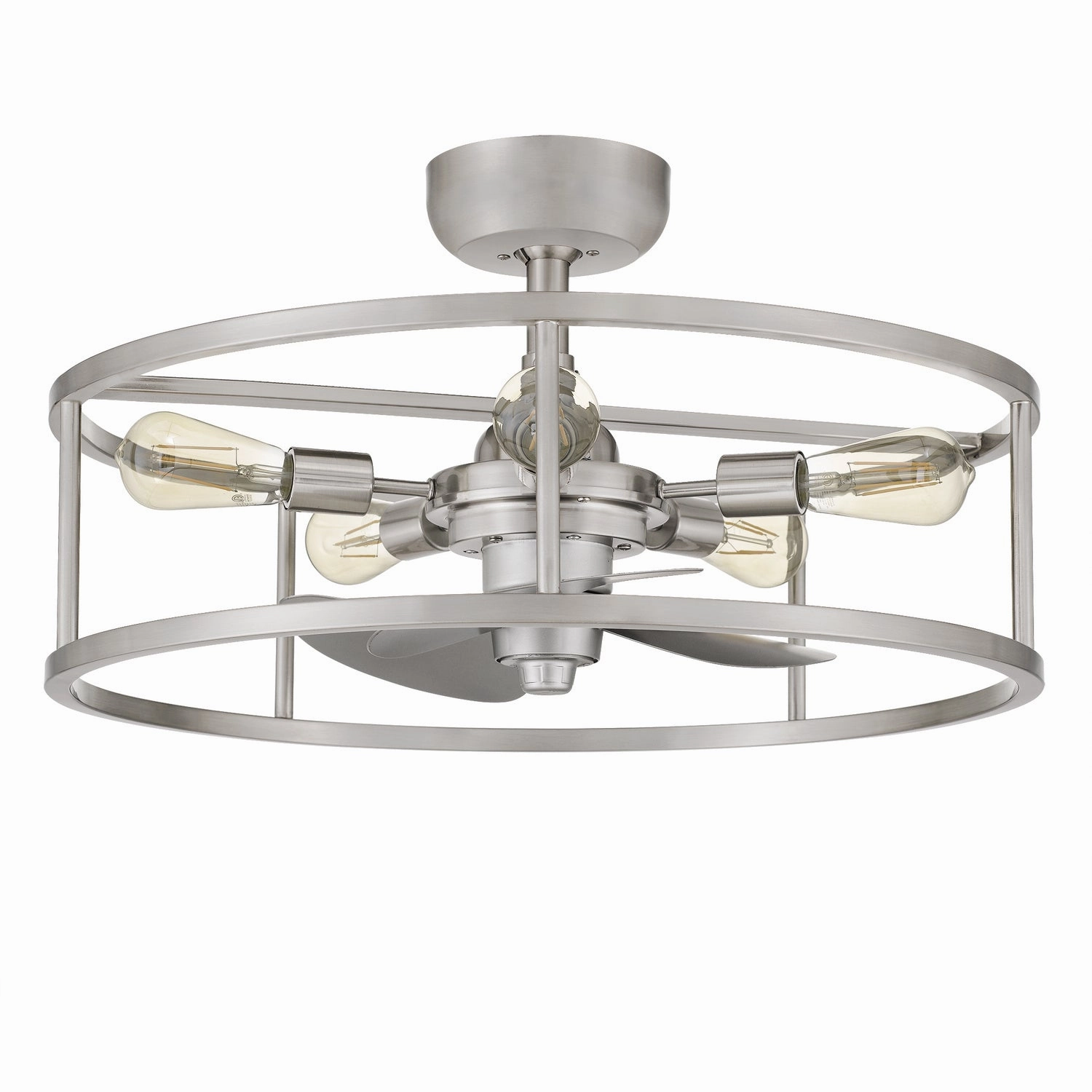 New Harbor Five Light Fandelier Brushed Nickel