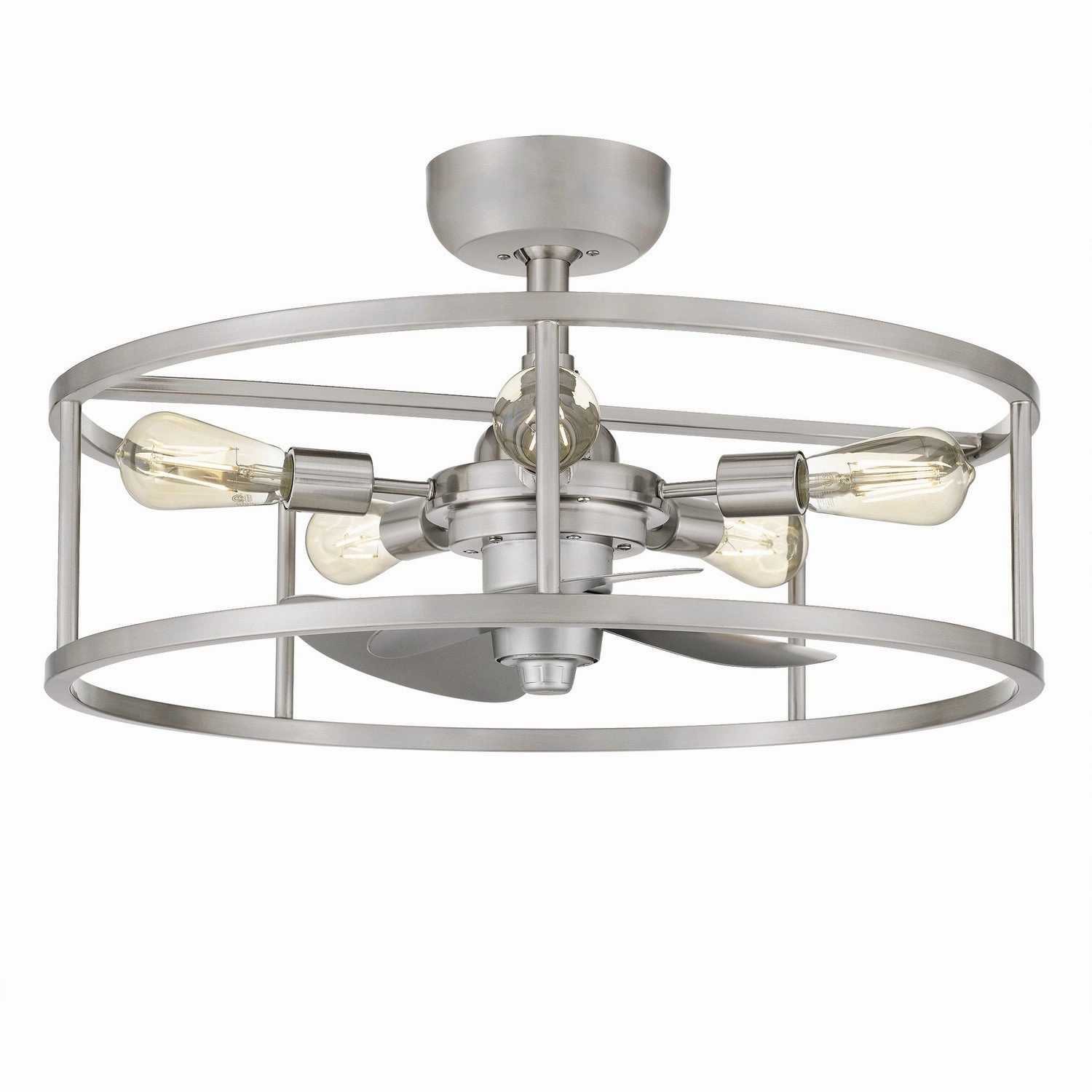 New Harbor Five Light Fandelier Brushed Nickel sleek design electric fans for modern homes