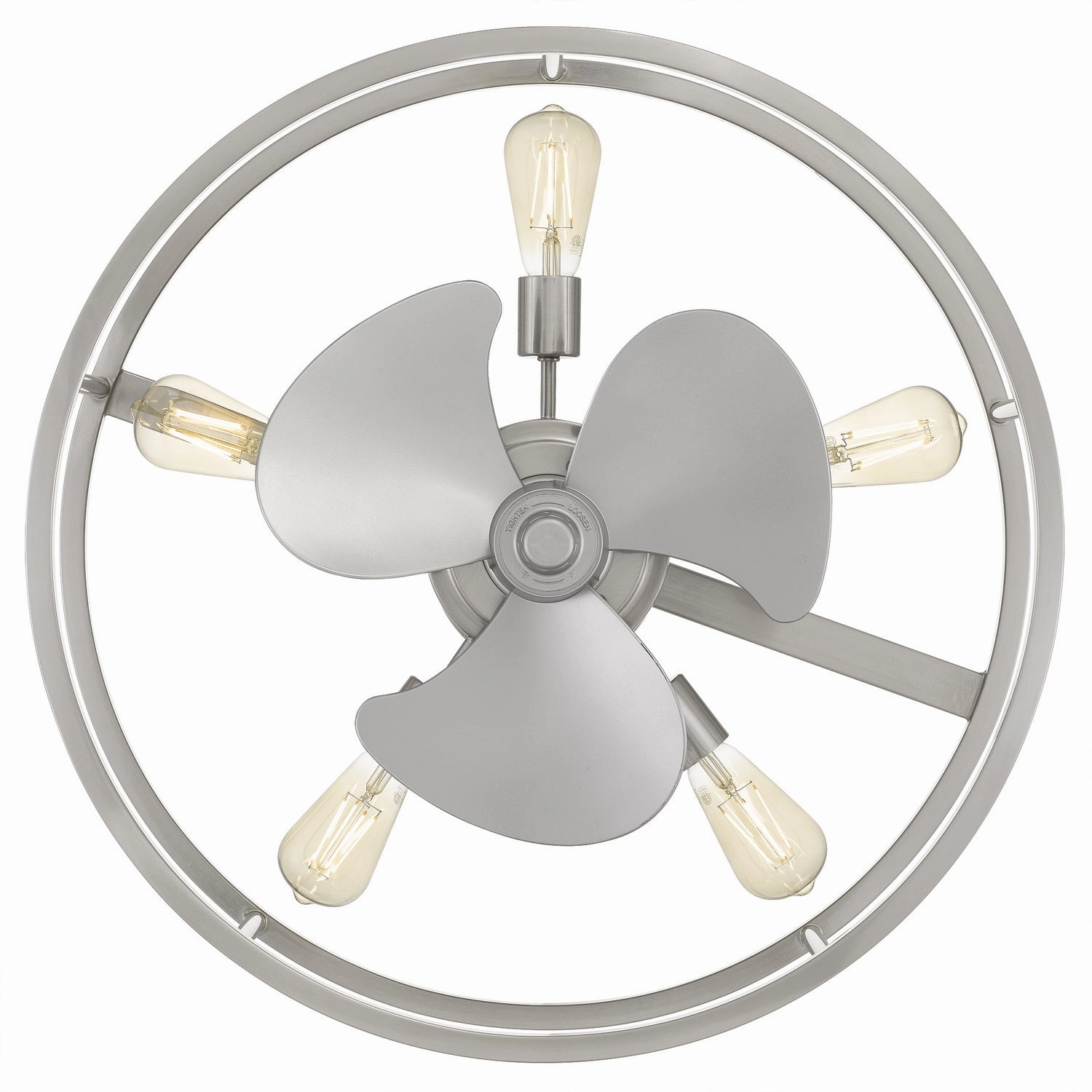 New Harbor Five Light Fandelier Brushed Nickel