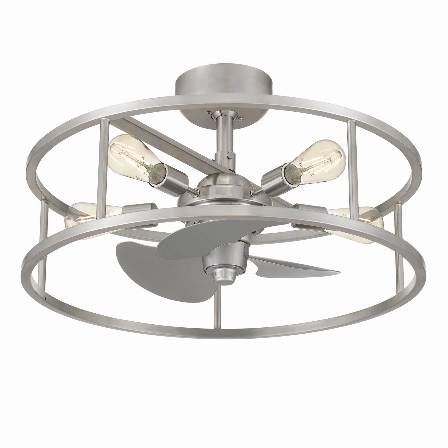 New Harbor Five Light Fandelier Brushed Nickel