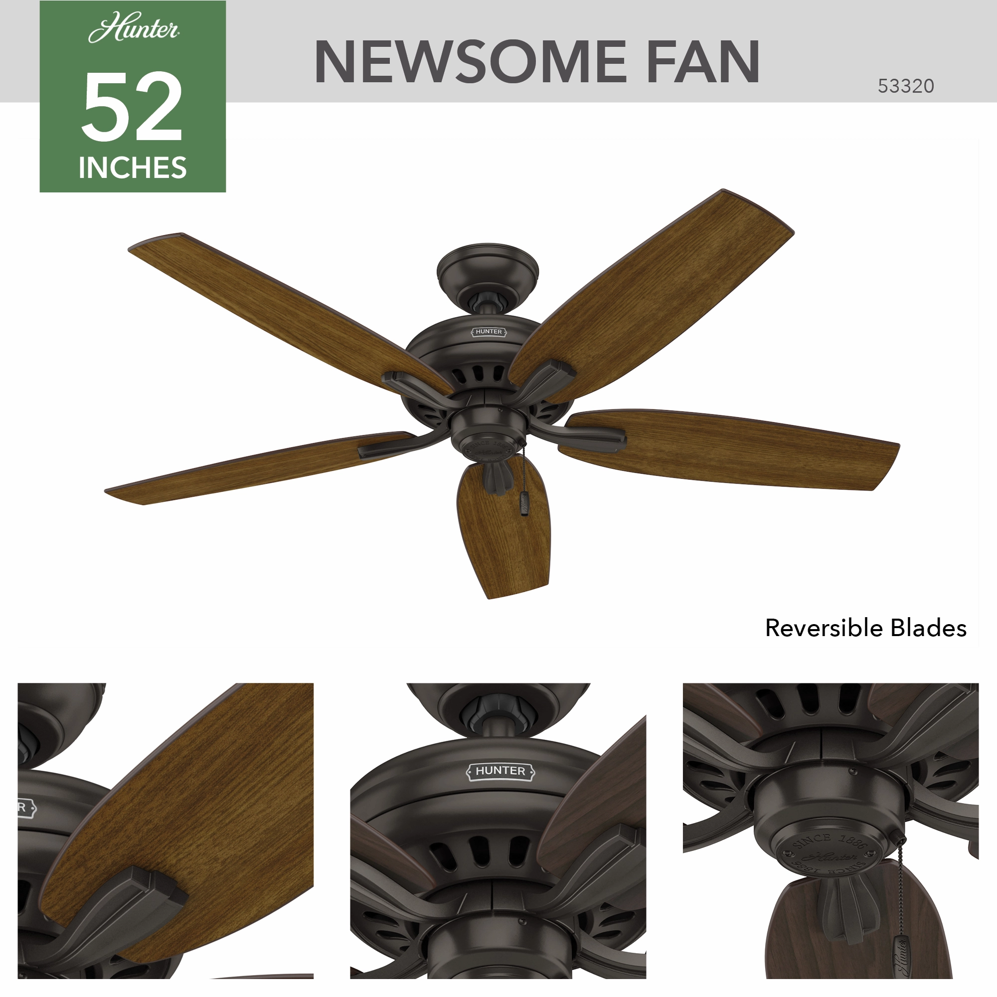Newsome 52"Ceiling Fan Premier Bronze