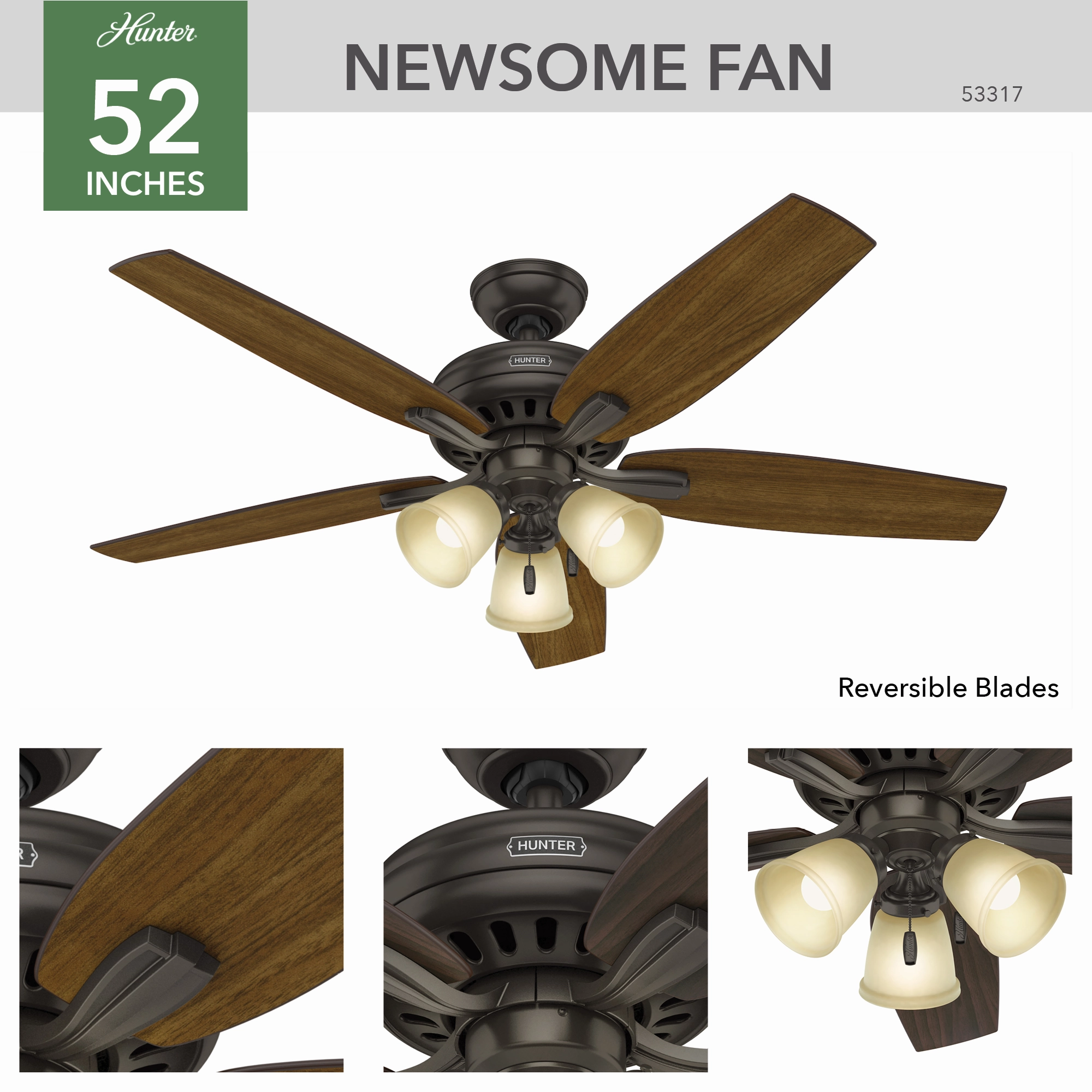 Newsome 52"Ceiling Fan Premier Bronze