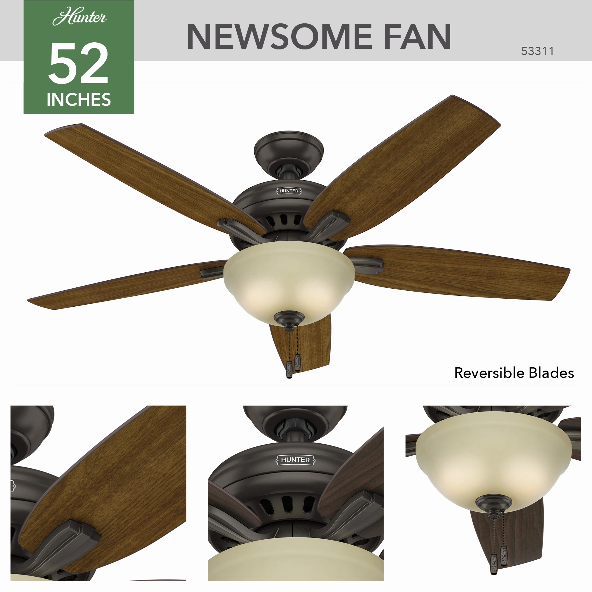 Newsome 52"Ceiling Fan Premier Bronze