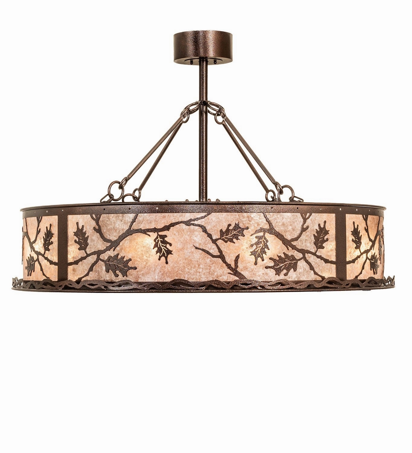 Oak Leaf 12 Light Pendant Copper Vein
