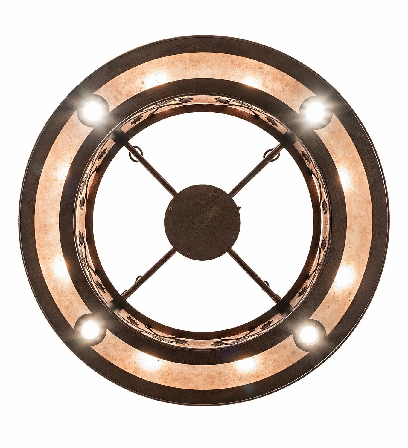 Oak Leaf 12 Light Pendant Copper Vein