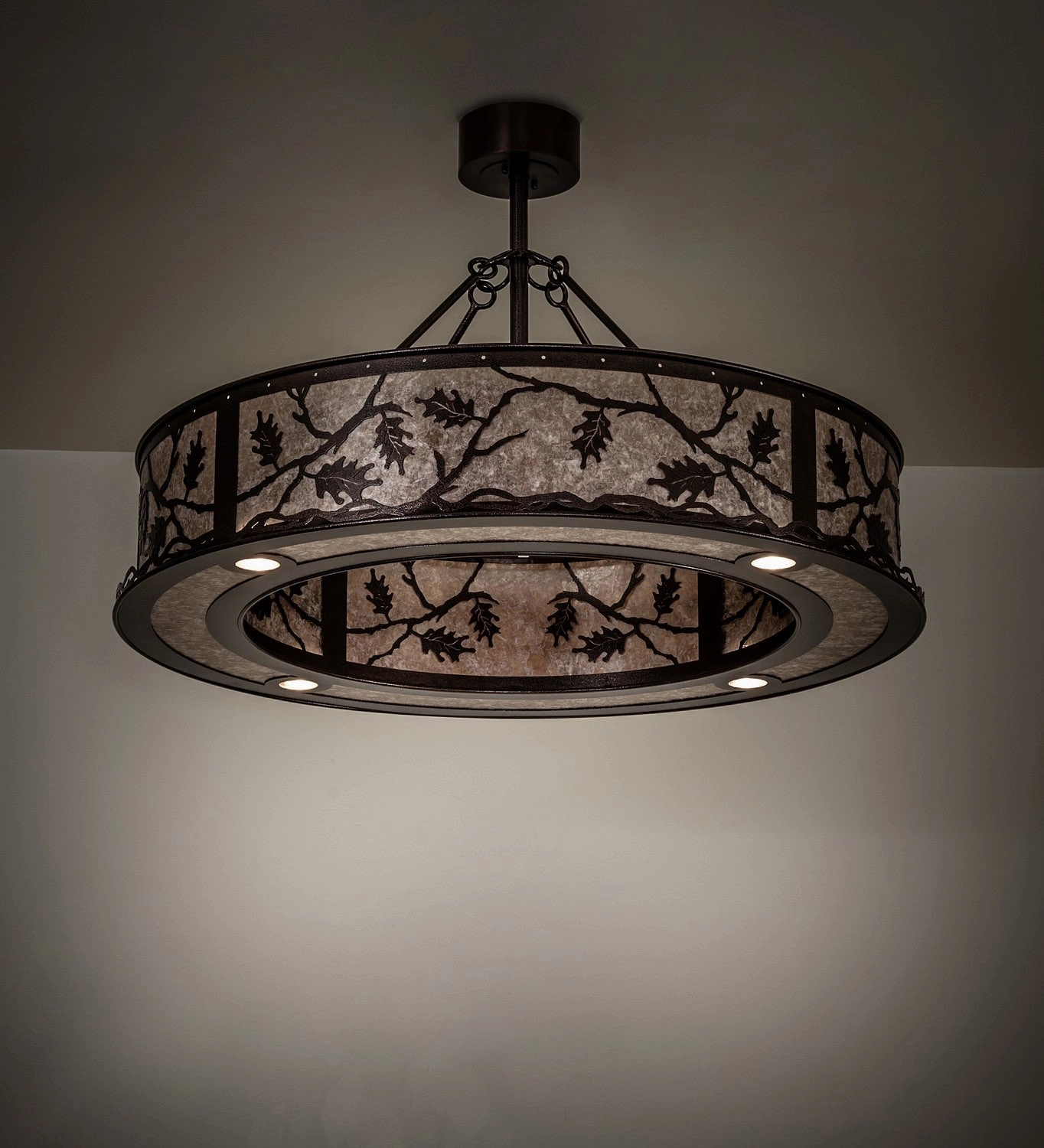 Oak Leaf 12 Light Pendant Copper Vein