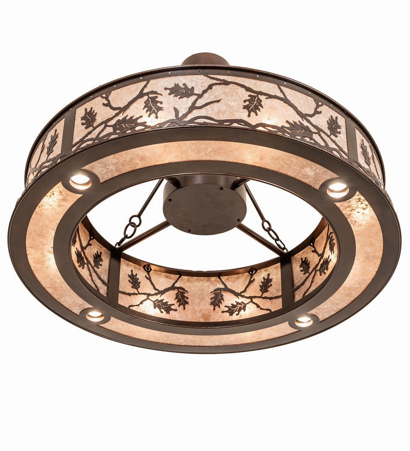 Oak Leaf 12 Light Pendant Copper Vein