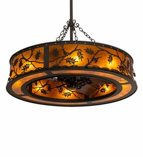 Oak Leaf & Acorn Eight Light Chandel-Air compact electric fans for small spaces