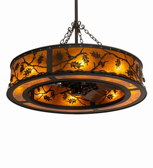 Oak Leaf & Acorn Eight Light Chandel-Air compact electric fans for small spaces