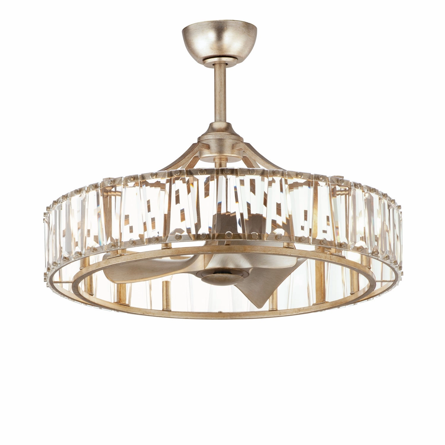 Odeon LED Fandelight Golden Silver quiet small fans for desk or nightstand