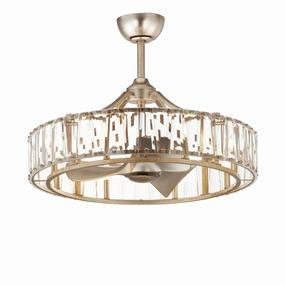 Odeon LED Fandelight Golden Silver quiet small fans for desk or nightstand