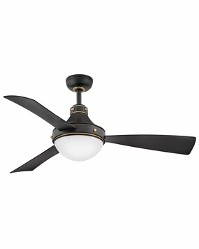 Oliver 50" LED Smart Fan Matte Black outdoor exterior fans for patio cooling