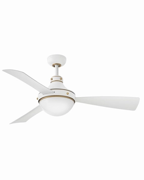 Oliver 50" LED Smart Fan Matte White outdoor exterior fans for patio cooling