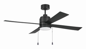 Outdoor McCoy 52 4 Blade with Pull Chains 52"Ceiling Fan Flat Black quiet electric fans for home use