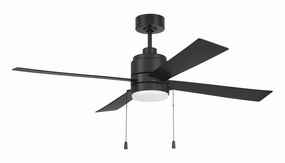 Outdoor McCoy 52 4 Blade with Pull Chains 52"Ceiling Fan Flat Black outdoor exterior fans for patio cooling